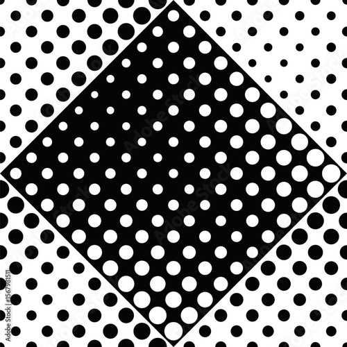Seamless black and white geometrical circle pattern background