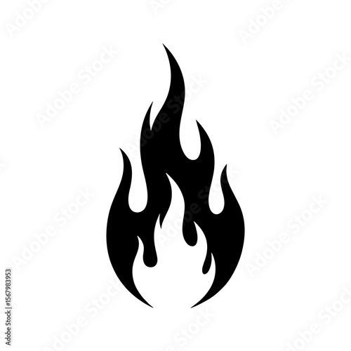 vector illustration of a black flame on a white background
