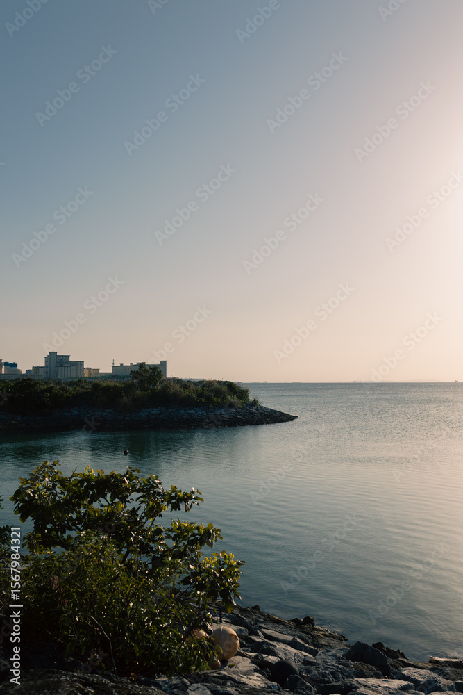 Naklejka premium sunset over the sea