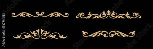 set of ornate calligraphic vintage elements vector