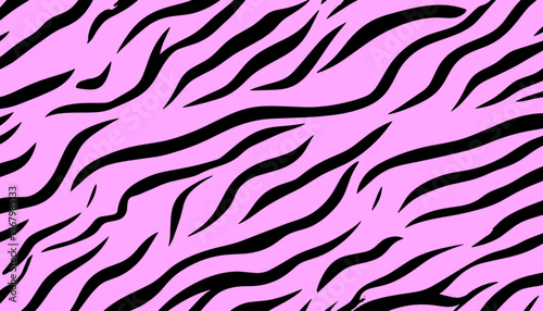 ピンクベースのミニマルなタイガーストライプ柄虎柄
 – Clean Tiger Stripe Pattern on Soft Pink Background