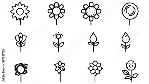 抽象花デザインセット｜Abstract Flower Design Set