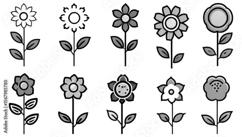 バリエーション豊富な花アイコン｜Variety of Flower Icons