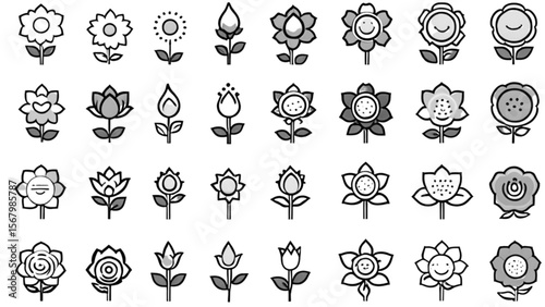 バリエーション豊富な花アイコン｜Variety of Flower Icons