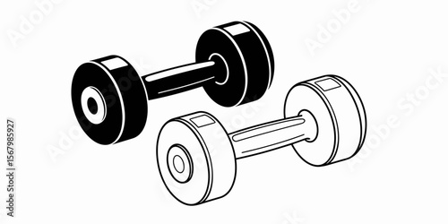Dumbbell weights, weightlifting for fitness, exercise strength training tool