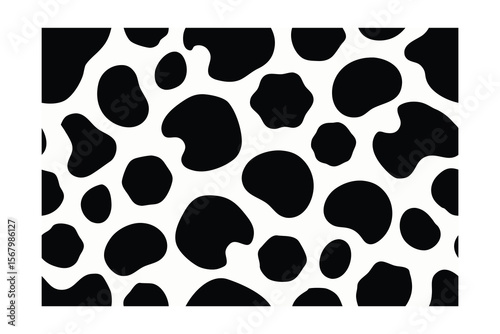 Cow pattern with irregular spots on a cream colored seamless pattern vector
