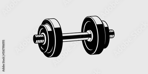Dumbbell weightlifting fitness workout equipment exercise training vector illustration