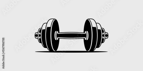 Dumbbell weightlifting equipment for fitness workout in gym, sport concept