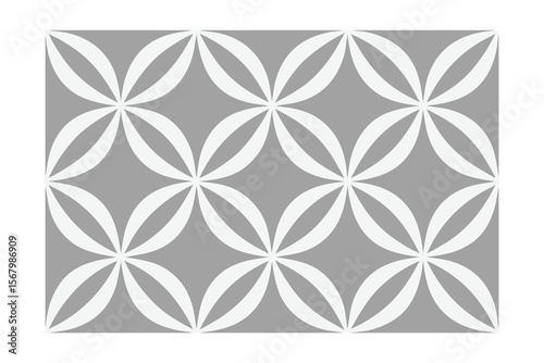 Geometric floral pattern on a gray repeating in a seamless design for decorative use
