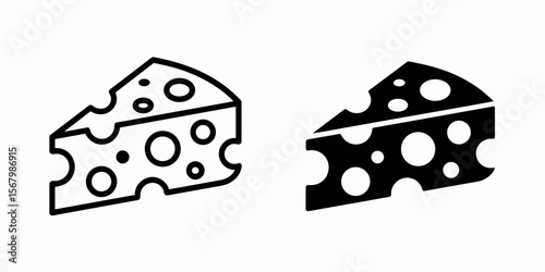 Cheese slice vector icon, food illustration, dairy product, holey cheese, swiss cheese