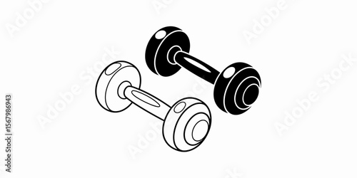 Dumbbells vector, weightlifting workout equipment, exercise, sport, gym