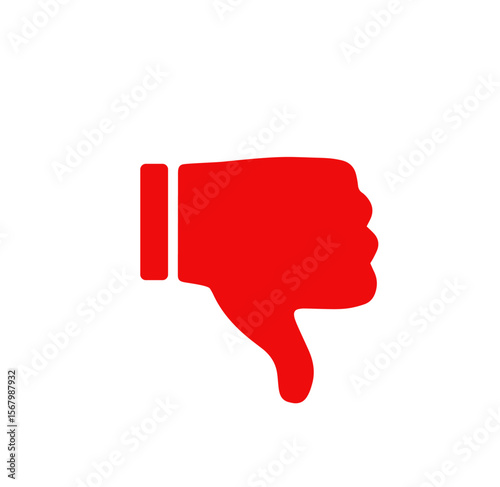 Thumbs down Icon – Red Hand Gesture Symbol for Rejection and Negative Feedback
