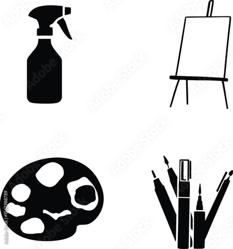 Art supplies drawing painting canvas brushes palette spray bottle for creative projects design 100