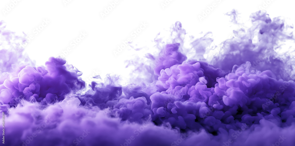 Fototapeta premium Purple smoke cloud fog dust isolated on transparent background. Colorful smoke smog misty fog steam explosion special effect. Smoke texture for Compositing, covering, overlay, design elements, PNG