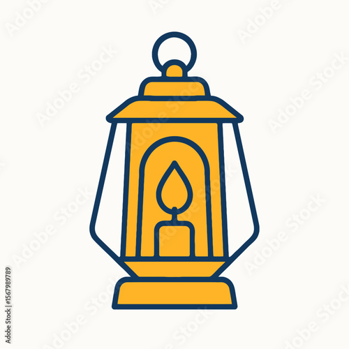 Vintage Lantern Icon with Candle Design