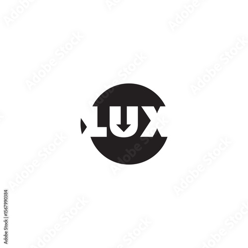 LUX logo design. Initial letter L U X, Letter LUX Logo Design Vector Template