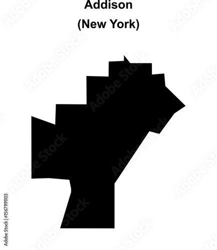 Addison (New York) blank outline map