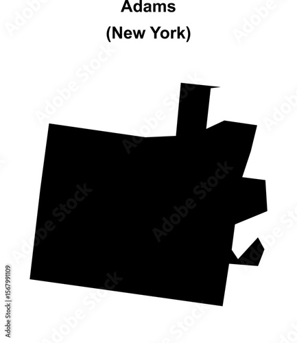 Adams (New York) blank outline map