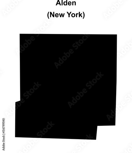 Alden (New York) blank outline map
