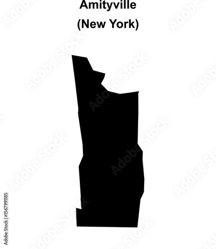Amityville (New York) blank outline map