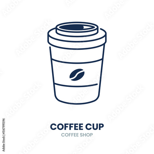 Coffee cup icon. takeaway, cup, to go cup, drink, disposable, lid, beverage. Vector Icon Illustration