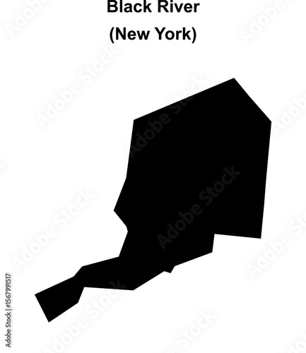 Black River (New York) blank outline map