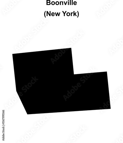 Boonville (New York) blank outline map