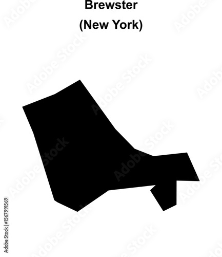 Brewster (New York) blank outline map