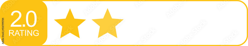 Obraz premium Two-Star Rating Vector Illustration Depicting Customer Satisfaction Level on a Transparent Backdrop, Ideal for Feedback Forms and Service Quality Assessments