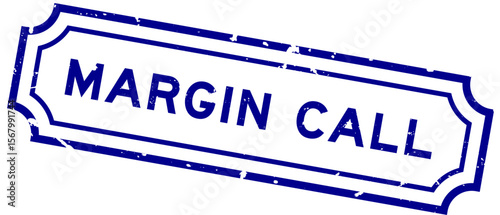 Grunge blue margin call word rubber seal stamp on white background