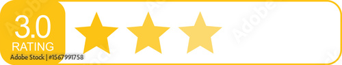 Illustrative 3-Star Rating Vector with Gradient Fill on Transparent Background Showcasing Customer Feedback and Satisfaction for Online Platforms and Marketing