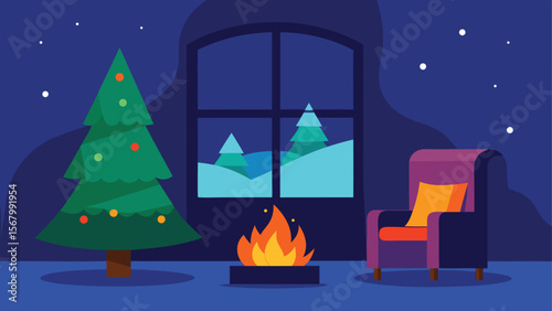 A Cozy Spot by the Fire with an Armchair Perfectly Placed for a Quiet Night