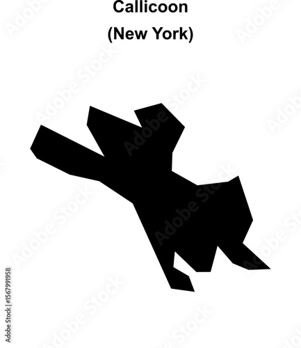 Callicoon (New York) blank outline map