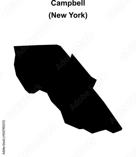 Campbell (New York) blank outline map