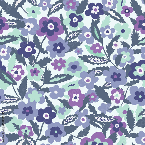 Floral seamless pattern. Flower background. Flourish ornamental summer wallpaper with flowers.