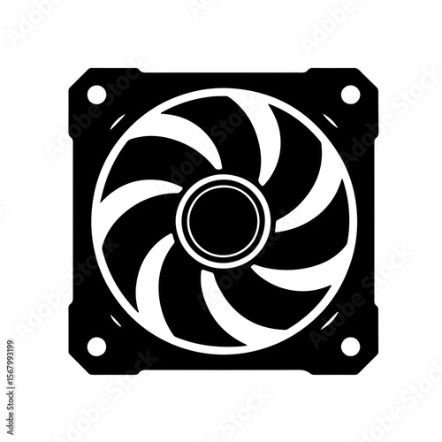 Vector CPU Central Processing Unit Cooler . Computer cooling concept and protection against high temperatures
