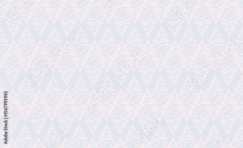 Seamless background with wavy line pattern in geometric shape. Stylish ornamental diamond shape texture