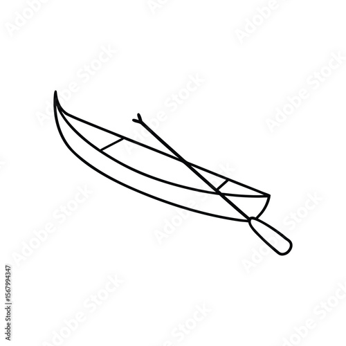 canoe line art