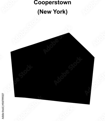 Cooperstown (New York) blank outline map