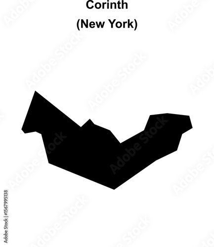 Corinth (New York) blank outline map