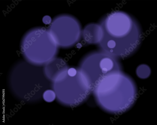 Colorful defocused round lights arranged randomly with soft glow and deep contrast. Smooth circular silhouettes create vibrant digital texture and hazy ambient style.