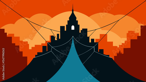 Intricate City Built on a Web of Massive Strong Spider Silk Threads