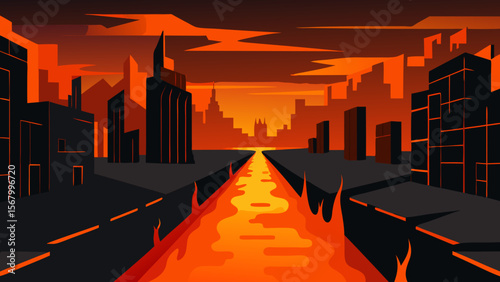 Enchanting City with Canals Where Water is Clear and Radiantly Glowing