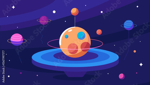Fantasy Scene of a Massive Celestial Orrery Cosmos