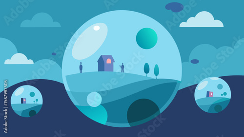 Landscape of a World Where People Live on the Inside