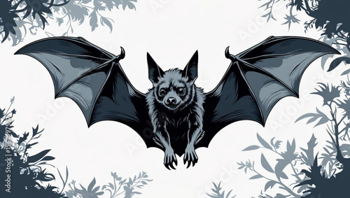 halloween bat with bats
