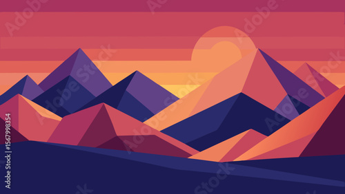 Abstract Landscape Composed Entirely of Overlapping Layers Modern Art