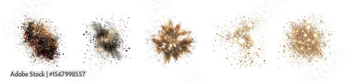 Stages of an exploding supernova event in a cloud of dust transparent background 