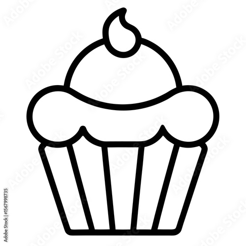Image of a cupcake on a white background. Illustration of a modern cupcake