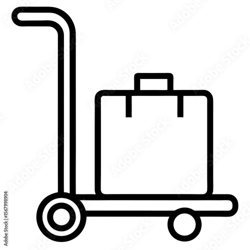 Luggage Trolley: Outline Icon

